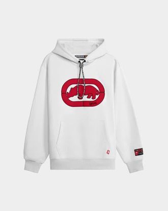 Ecko Chenille Rhino Brand Hoodie in White at Nordstrom, Size Large