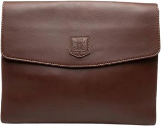 Celine Pre-owned Clutches, female, Brown, Size: ONE SIZE Pre-owned Leather Clutch