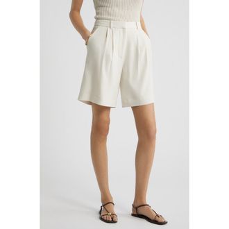 Nordstrom Pleat Front Trouser Shorts in Ivory Birch at Nordstrom, Size 00