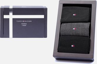 Tommy Hilfiger Womens 3-Pack Herringbone Pattern & Classic Womens Socks Gift Box, Black - Size: 6/6.5/7/7.5/8/8.5/9
