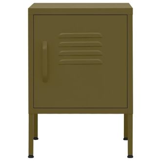 Berkfield Home Nightstands 2 pcs Olive Green 35x35x51 cm Steel | Size: 35 x 35 x 51 cm