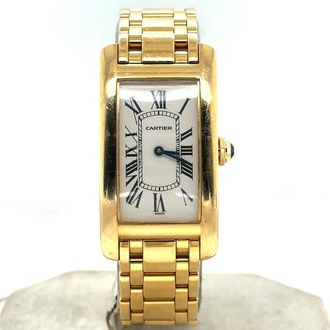 Cartier Pre-owned Cartier Tank Americaine Quartz Silver Dial Ladies Watch 1721-1