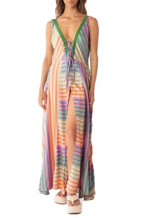 Maaji Lewis Mixed Stripe Cover-Up Maxi Dress in Open Miscellaneous at Nordstrom, Size Medium