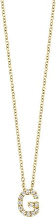 Bony Levy 18k Gold Pavé Diamond Initial Pendant Necklace in 18K Yellow Gold - G at Nordstrom, Size 18 In