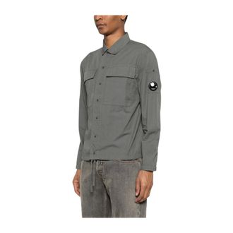 C.P. Company Casual Shirts, male, Gray, Size: 2XL Cotton Shirt