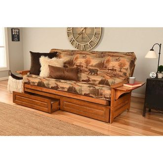 Kodiak Phoenix Frame-Barbados Finish-Canadian Wildlife Mattress-Storage Drawers