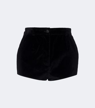 Dolce & Gabbana Cotton and silk-blend velvet shorts