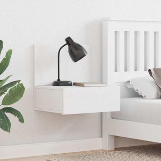 vidaXL Comodino Bianco 42 x 32.5 x 40 cm Legno di pino massello - Vidaxl