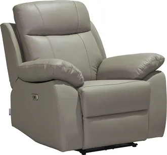 Vente-Unique Sill&oacute;n relax el&eacute;ctrico en cuero color topo VIPINO