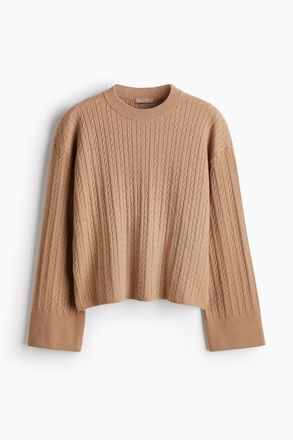 H&M Pullover mit Zopfmuster - Beige