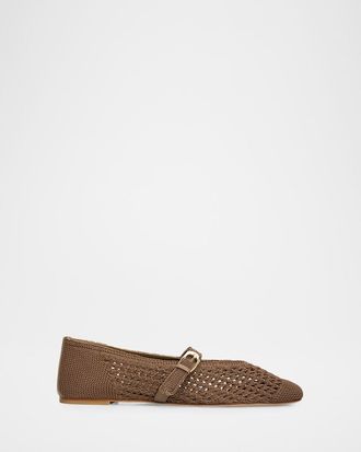Stuart Weitzman Leora Woven Mary Jane Ballerina Flats