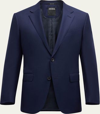 Ermenegildo Zegna Mens Solid Wool Blazer