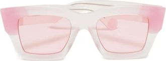 Jacquemus Zonnebril met vierkant montuur - Roze