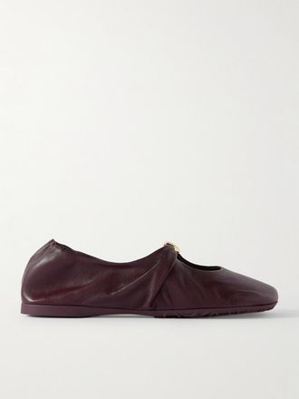 Loewe Ballerine In Pelle Con Decorazione Pebble - Bordeaux