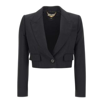 Elisabetta Franchi Chaqueta corta de lana - Jackets - Mujer - Negro - XS