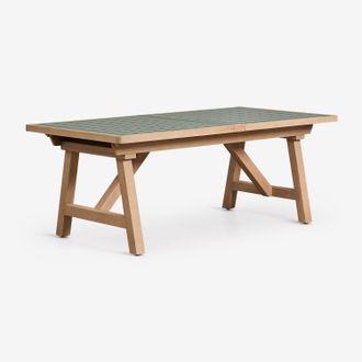 Sklum Mesa De Comedor Rectangular 200-260-320x100 Cm Extensible En Madera De Acacia Dubai Sklum