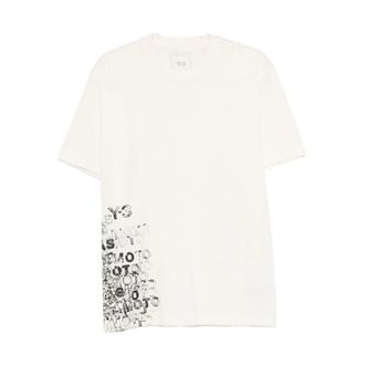 Yohji Yamamoto T-Shirts, male, White, Size: XL GFX Short Sleeve Tee