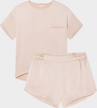Lunya Washable Silk Tee & Shorts Pajama Set