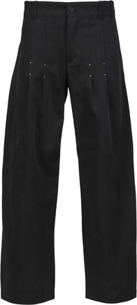 _J.L-A.L_ studded button-fastening trousers - Black