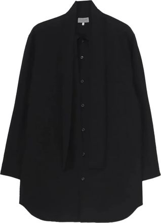 Yohji Yamamoto Camicia con foulard in cotone - Nero