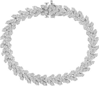 House of Brilliance 925 Sterling Silver 2.00 Cttw Miracle Set Diamond Laurel Wreath Link Bracelet
