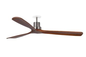 Netlighting Lantau Recessed 132cm Ceiling Fan Matt Nickel Walnut Blades in Grey