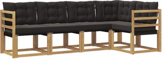 vidaXL Conjunto De Sof&aacute;s De Exterior 5 Uds. Blanco Y Negro Vidaxl