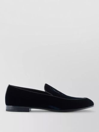 Giorgio Armani velvet loafers embroidered logo detail