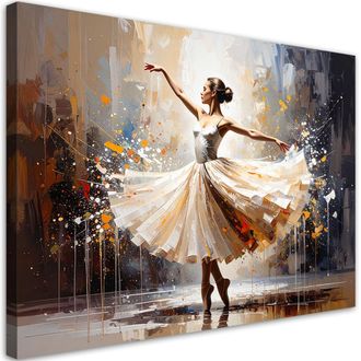 Feeby Cuadro Sobre Lienzo Bailarina Mujer 100x70