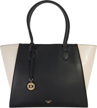 Dune London Womens Accessories Dasto - Plain Tote Bag - Black/White Canvas - One Size