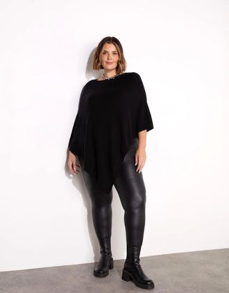 Live Unlimited London Womens Black Faux Leather Legging - Size: 18