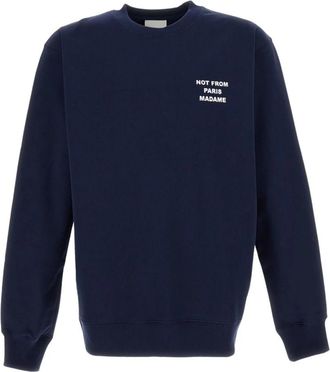 Dr&ocirc;le de Monsieur Le Sweatshirt Slogan - Heren - Sweatshirts - Blauw - L - Katoen - Hoodies & sweatvesten