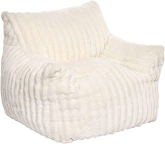 Atmosphera Sill&oacute;n Infantil Muzi Acanalado, 47 Cm De Altura, Blanco - Atmosphera Cr&eacute;ateur DInt&eacute;rieur