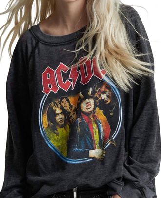 Recycled Karma Ac/dc 1979 Tour Sweatshirt In Black