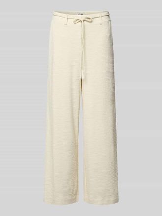 Ichi Wide Fit Stoffhose aus Viskose-Mix Modell Lumina in Offwhite, Gr&ouml;&szlig;e XXL