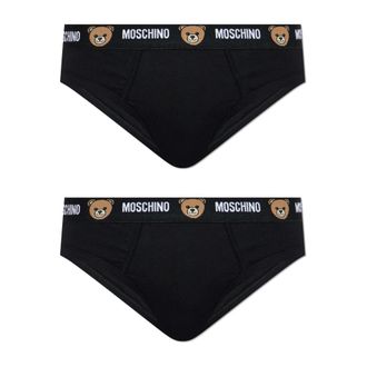 Moschino Bottoms, male, Black, Size: XL Two-pack of briefs with logo