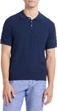 Robert Graham Hampson Cotton Polo Sweater in Navy at Nordstrom, Size Xxx-Large