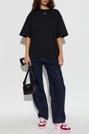 Off-white T-shirt With Logo, Womens, Black