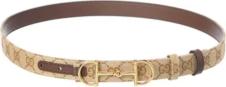Gucci Reversible Gg Canvas & Leather Belt