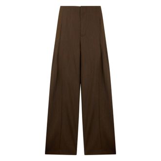 Alberta Ferretti Wide-leg broek - Dames - Broeken - Bruin - Maat: L Wol