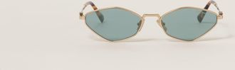 Miu Miu Logo Sunglasses, Woman, Water Green Lenses