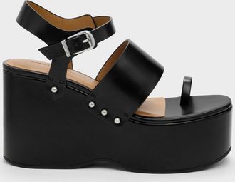 Charles & Keith Tarian Toe-Ring Platform Wedges