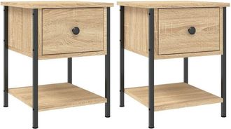 vidaXL Vidaxl - Mesita noche 2 uds madera ingeniería roble Sonoma 34x35,5x45 cm