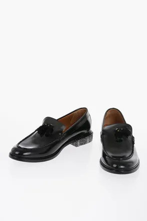 Off-white Leather Tassel Loafers with marble-effect sole Off-White