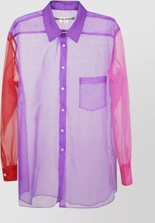 Comme Des Garçons sheer fabric long sleeves chest pocket