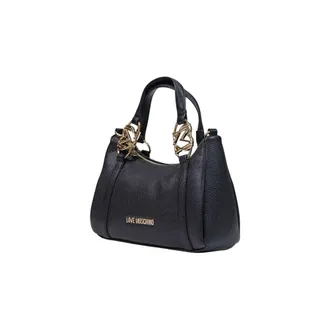 Love Moschino Pebbled Polyurethane Shoulder Bag - Black