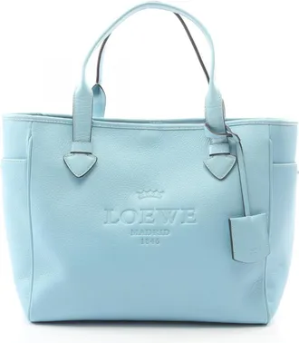 Loewe Blue Leather Handbag Tote Bag (Pre-Owned)