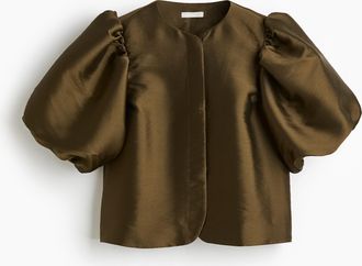 H&M Bluse mit Ballonärmeln - Green