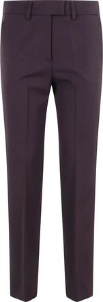 Federica Tosi New York Stijl Paarse Broek - Dames - Slim Fit Broeken - Bruin - S - Wol - Broeken