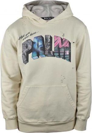 Palm Angels Hombre, Sudaderas, Beige, Talla: M